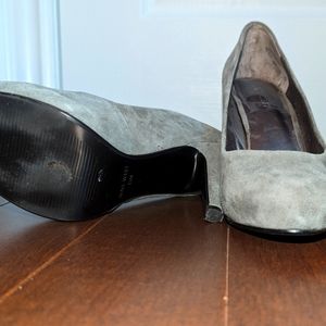Grey suede pumps